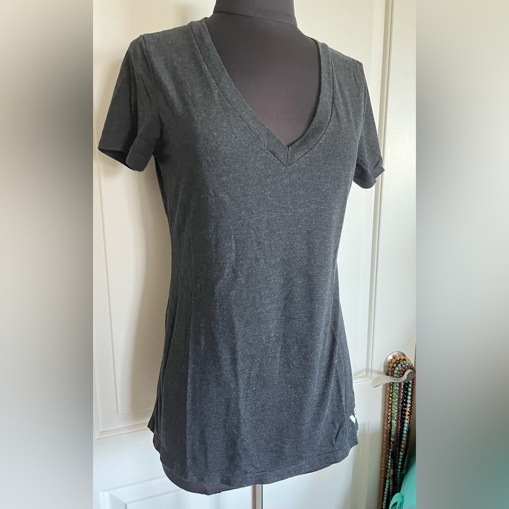 Next Level VEVO Ladies' CVC Deep V-Neck T-Shirt Gray L - Picture 2 of 3